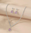 collier pour femme avec pendentif et boucle d'oreille