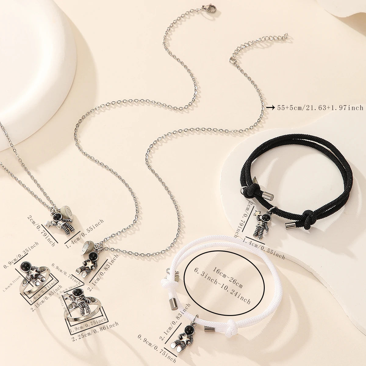Coffret Couple Astronaute – Bracelets, Colliers & Bagues lumineux