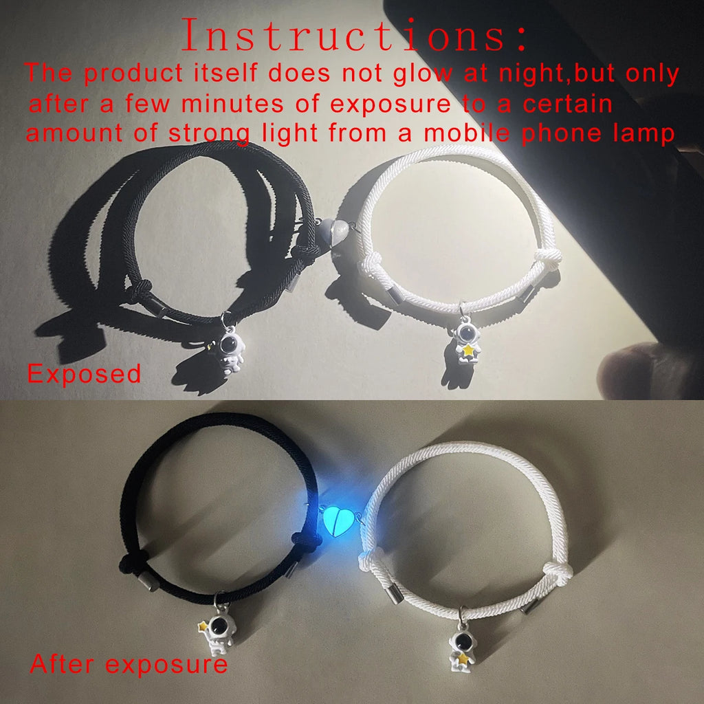 Bracelet Couple Projection Astronaute – Message secret lumineux